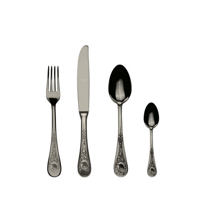Diana Flatware Set - 24 Pieces - Black Gold
