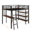 Lit mezzanine double en métal avec tablettes et bureau-648486884