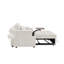 Canapé-lit en chenille beige avec accoudoirs avec rangement, port USB et table d'appoint