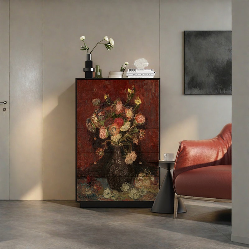 Solid Walnut Wood Frame Storage Cabinet