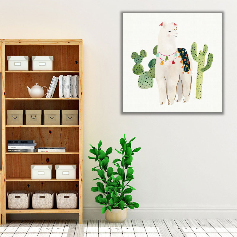 Sweet Alpaca I - reproduction d'art sur toile, H 16 po x l 16 po