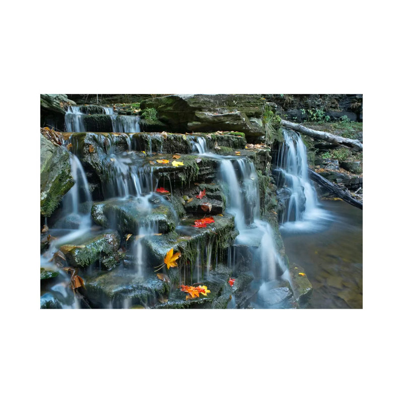 Kitchen Creek Cascades, Autumn, Ricketts Glen State Park, Pennsylvania 1 Piece Wrapped Canvas Wall Art