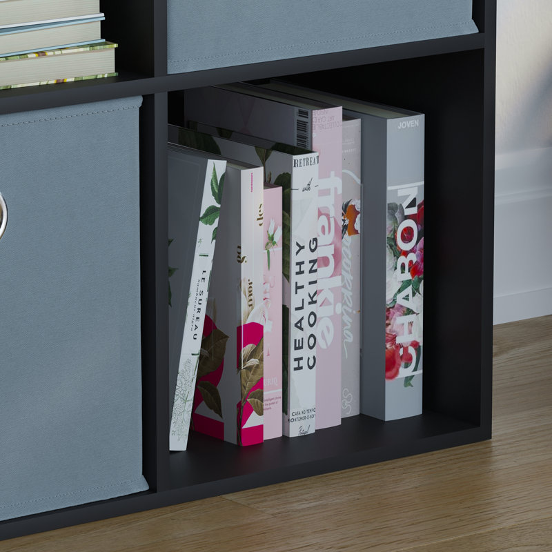 Herlinde 64.5cm H x 65cm W Cube Bookcase, Black