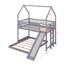 House Bunk Bed With Slide, Wood Twin Over Full L-Shape-958026095