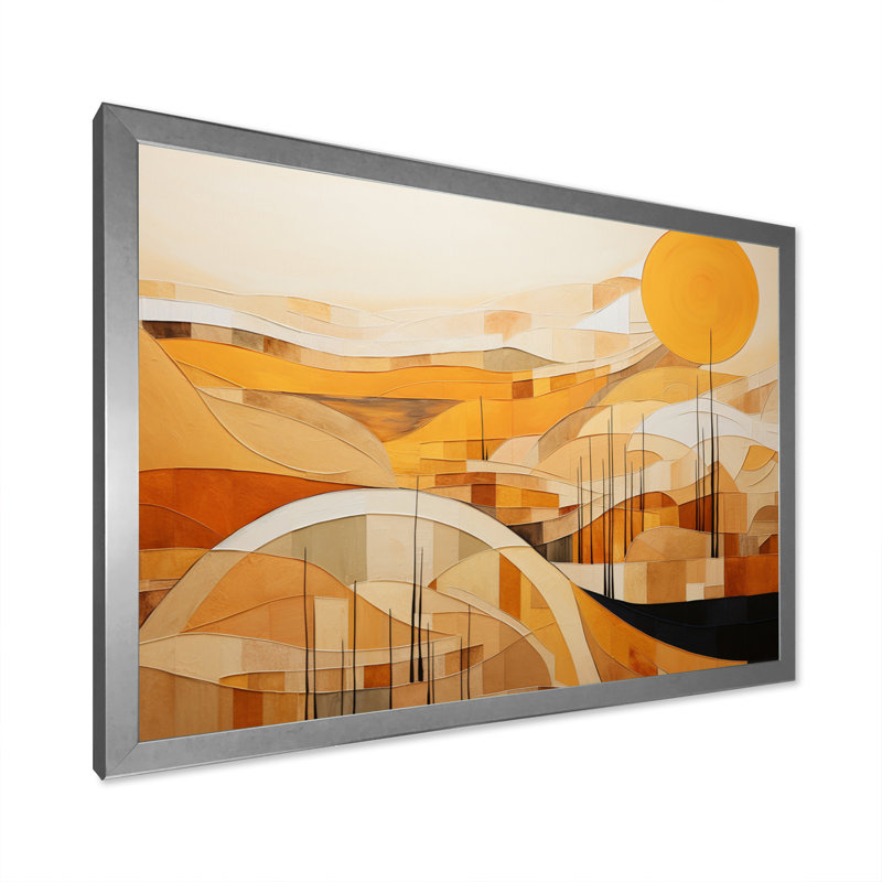«Abstract Canyon Mirage» - Impression, H 16 po x l 32 po x P 1 po, Cadre photo argenté