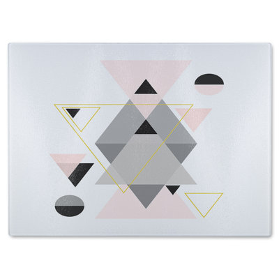 Geometric Triangles Glass Chopping Board