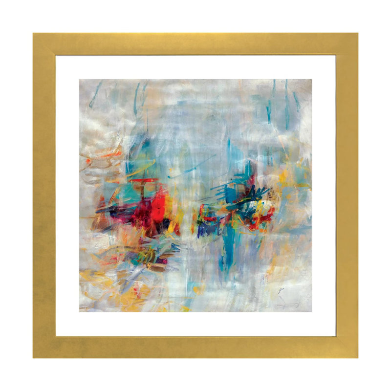 " New Decade " by Julian Spencer, White, 16" H x 16" W x 1" D, Gold Paper