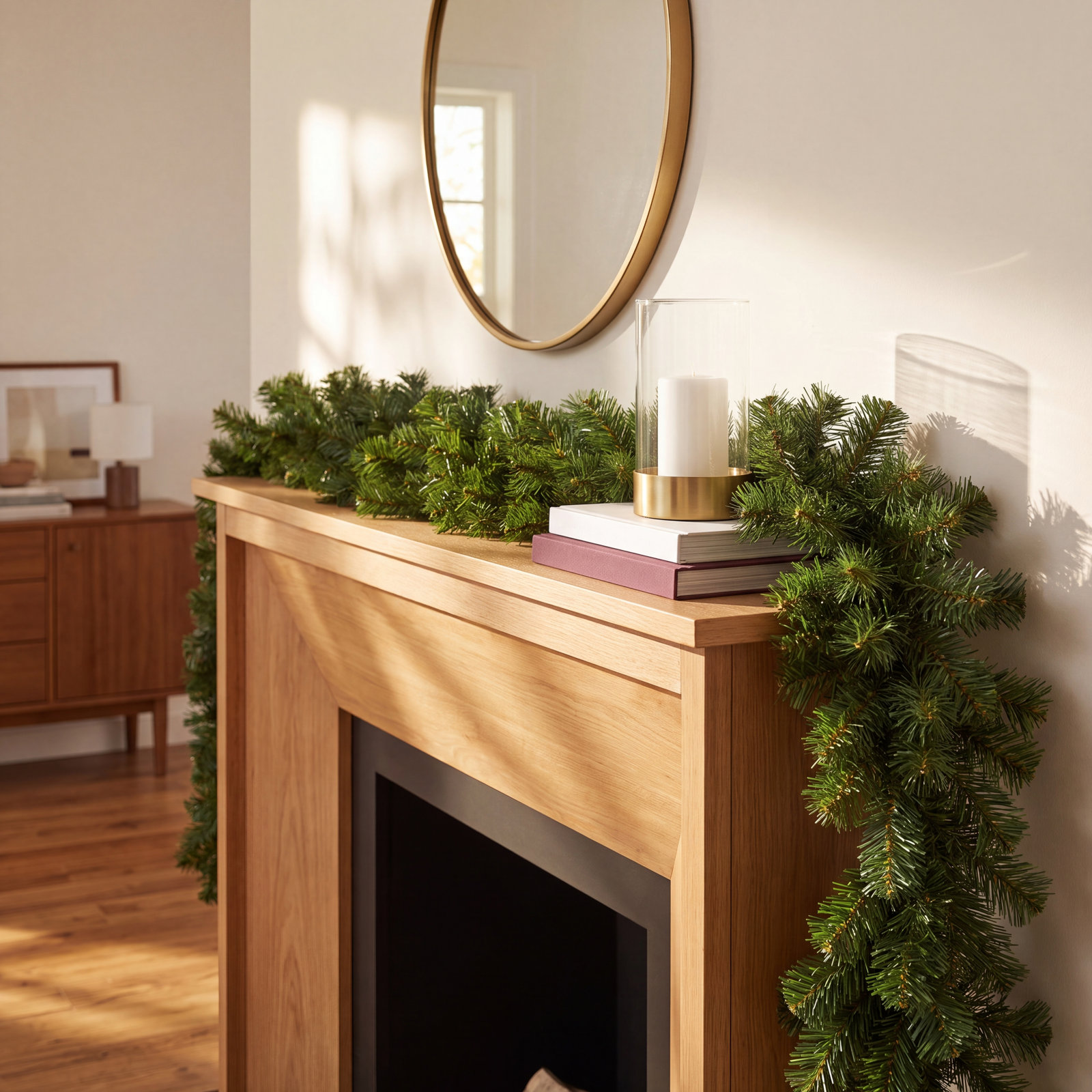 118'' in. Faux Pine Garland