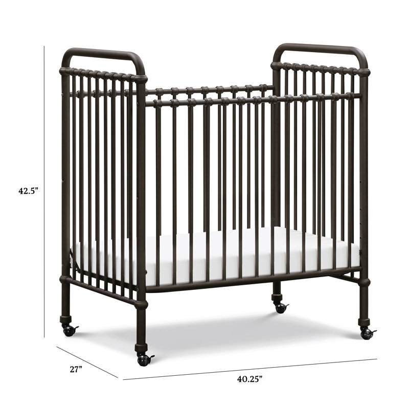 Mini lit de bébé convertible 3-en-1 Abigail, Fer rétro
