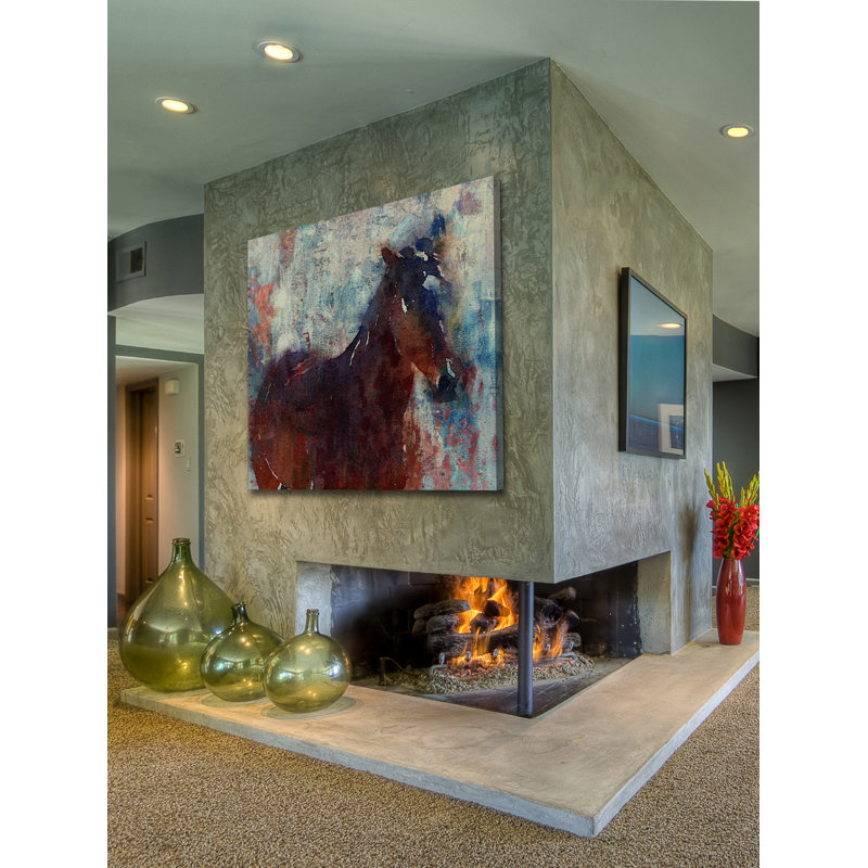 « wild brown cheval », impression sur toile, H 48 po x l 48 po, Toile tendue
