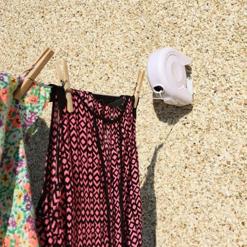 MantraRaj 12m Retractable Clothes Washing Line Automatic Wall Mounted Reel Foldable Clothesline