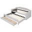 Lit de jour simple tapissier avec couchette et trois tiroirs, beige-1868604348