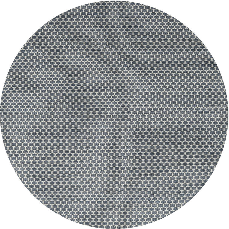 Tapis gris/argenté contemporaine Swampscott, Rond 8 pi x 8 pi