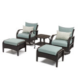 Barcelo 5 Piece Rattan Conversation Set with Cushions