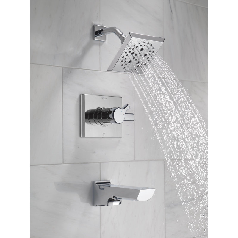 Pivotal® Tub and Shower Faucet with H2Okinetic® Technology, Lumicoat Chrome