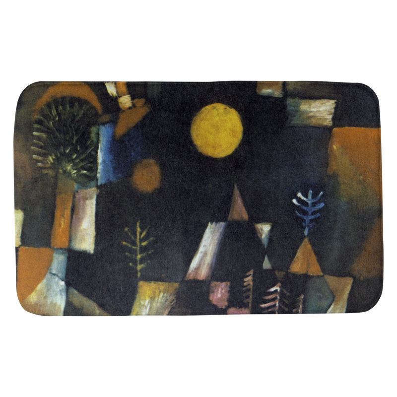 Maglio Memory Foam Non-Slip Bath Rug, 17" W x 24" L, Black/Brown