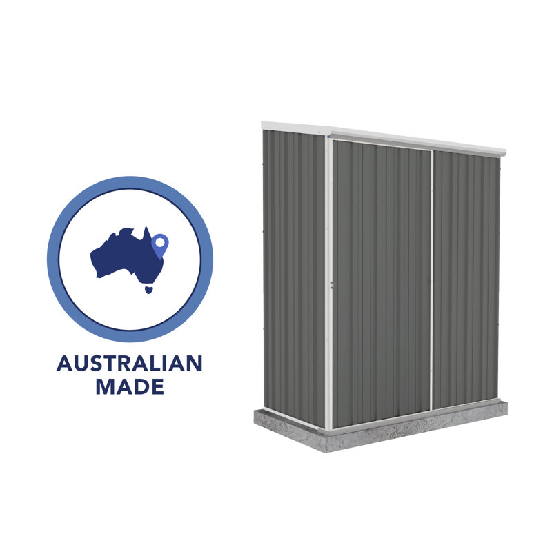 Woodland Gray 5x3 ft Galvanized Steel Sliding Door Storage Shed