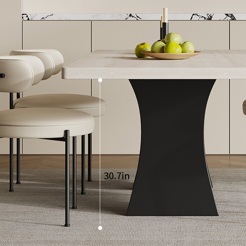 Modern Light Luxury Rock Slab Rectangular Table, 30.7"H x 62.99"L x 31.49"W
