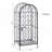 35 Bottle Wrought Iron Wine Rack Cabinet with Lock - Black
