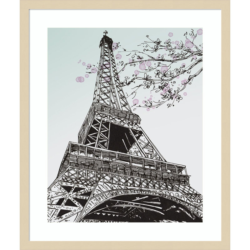 «Spring in Paris I» par Melissa Wang, reproduction d'art murale en bois, H 25 po x l 21 po