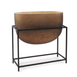 Bronze Euler Vase with Black Iron Stand- Tall