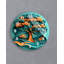 Horloge murale en verre trempé - arbre de vie sarcelle orange, art moderne, grande montre ronde silencieuse pour salon, cadeau unique inspiré de la nature-2059704801-2059704802