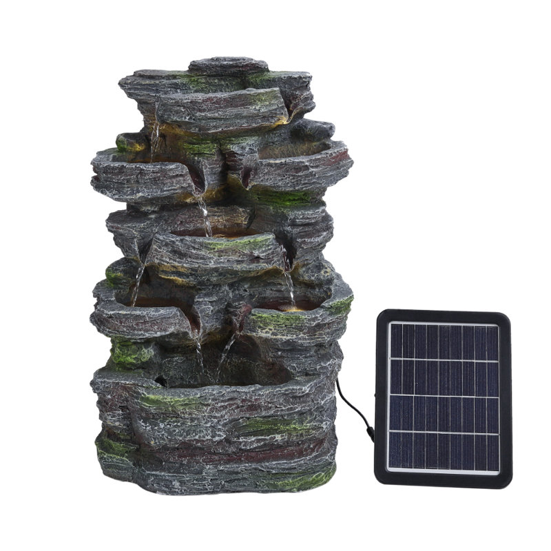 Pudalov Weather Resistant Cascade Fountain with Light