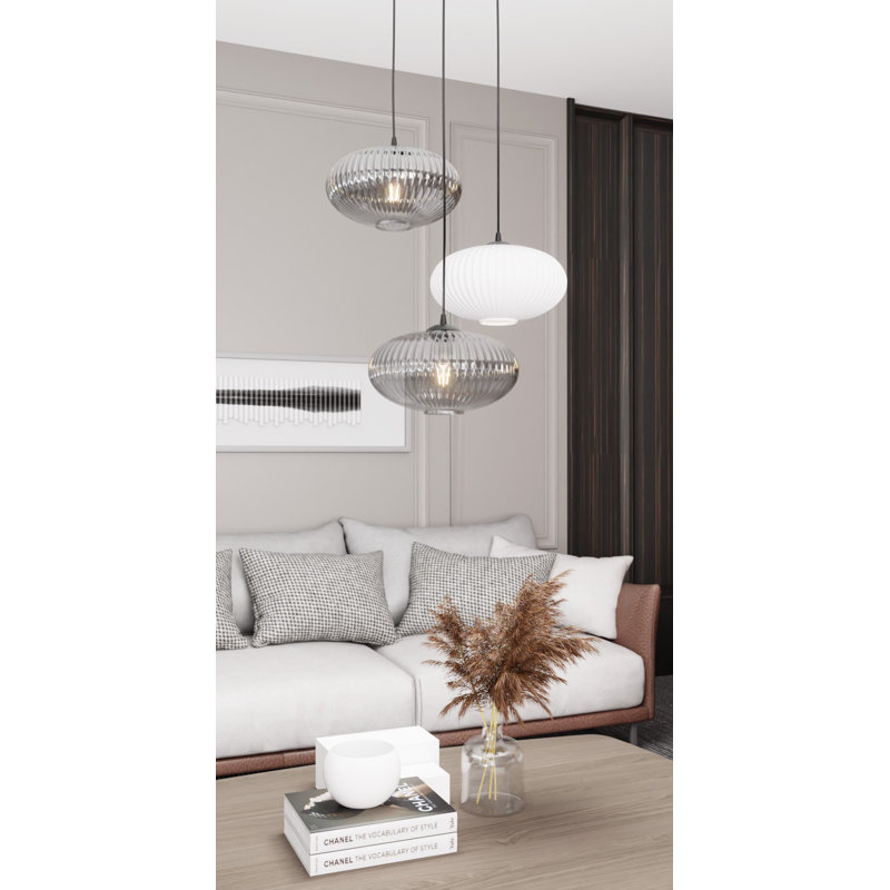 Samyiah 3 - Light Matte Black Pendant, Matte Black/Mix