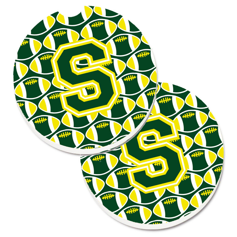 Sous-verre de football, S, Vert / Jaune