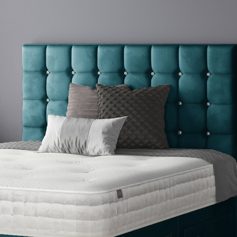Rochester Upholstered Headboard, Mallard Green, Super King (6')