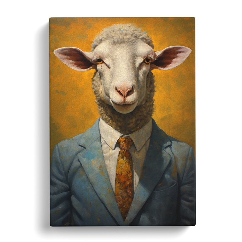 Sheep In A Suit No.3 - Wrapped Canvas Print, 60cm H x 40cm W x 3cm D