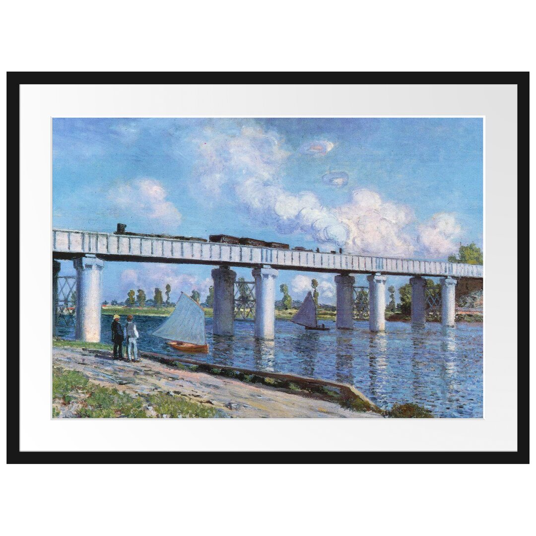 Gerahmter Kunstdruck The Railway Bridge in Argenteuil von Claude Monet