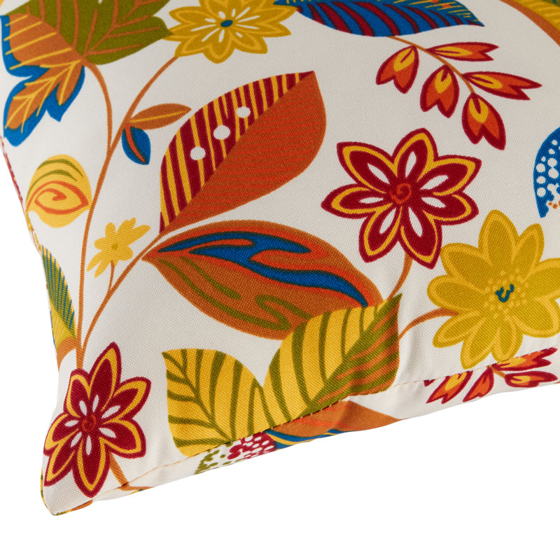Henrich Indoor/Outdoor Striped Lumbar Pillow, Esprit Floral