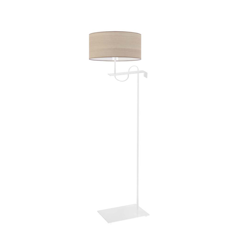 Birglinde 160cm Swing Arm Floor Lamp, White, Beige