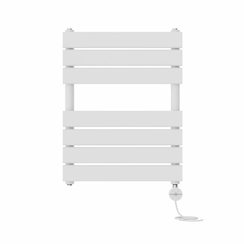 Carramar Flat Panel Towel Rail Heated Towel Rails, 65cm H x 50cm W x 6.2cm D, White