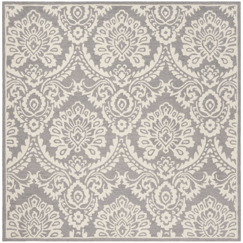 Tansy Wool Floral Indoor Rug, Square 6'
