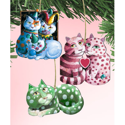 5'' Wood Animals Hanging Figurine Ornament