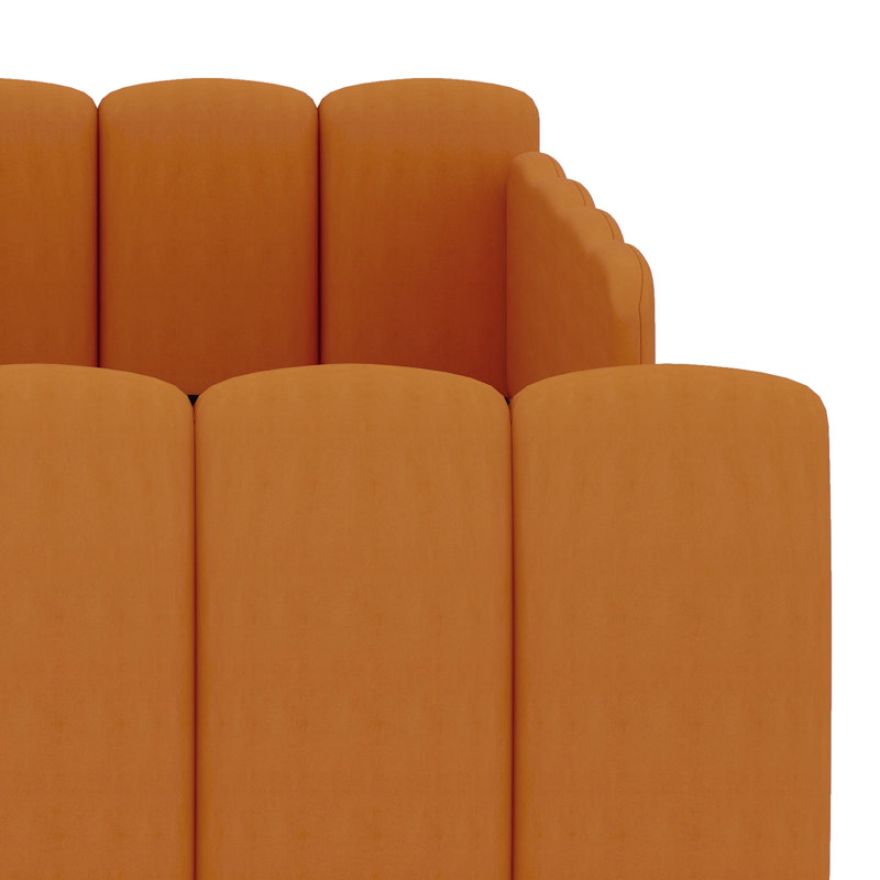 Lit tapissier Minimalist Luxury, Orange citrouille