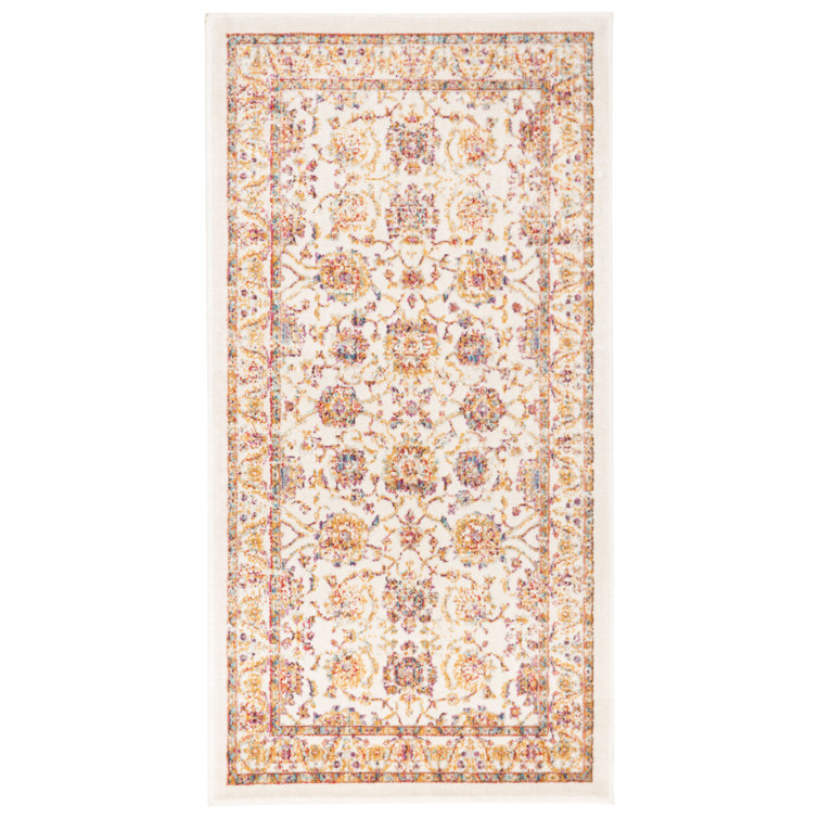 Enlow Sevilla Viscose Oriental Rug in White/Brown
