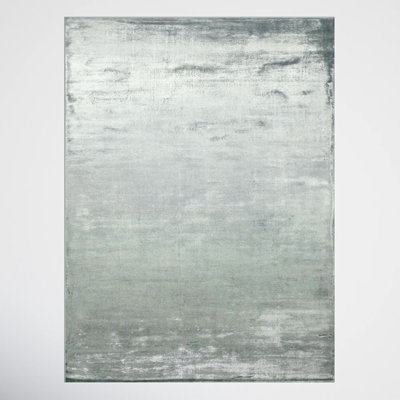 Adelia Handmade Silk Seafoam Area Rug