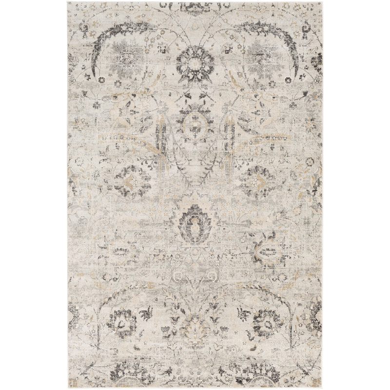 Tapis blanc à motif géométrique Paloalto, Rectangle 7 pi 10 po x 10 pi 2 po