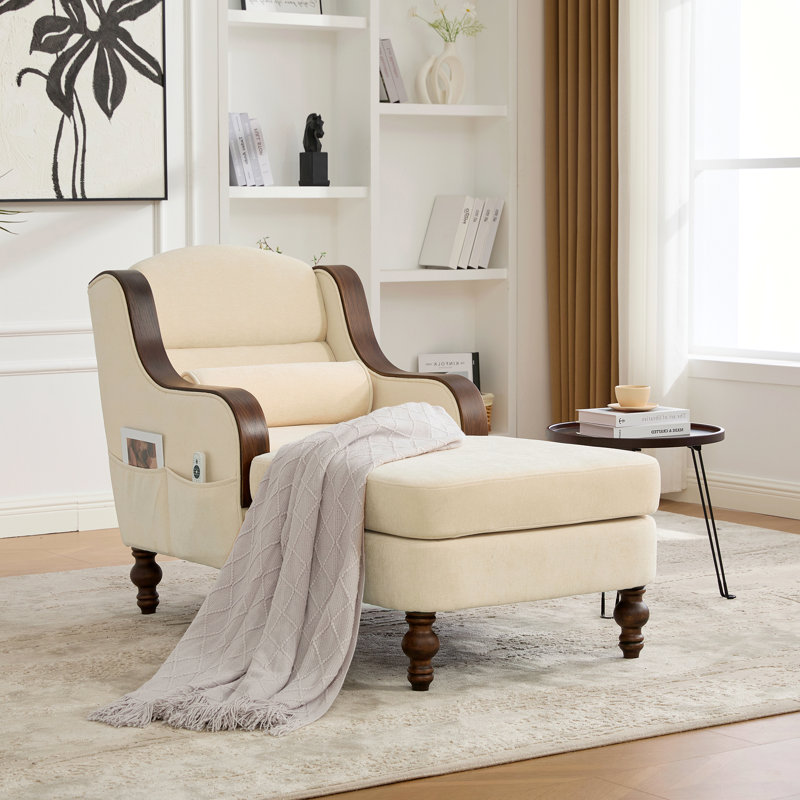 Canapé-lit simple surdimensionné d'intérieur en tissu, Beige