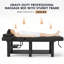 Table de massage professionnelle 74 po avec appui-tête réglable, lit de massage spa en cuir pu avec structure en métal