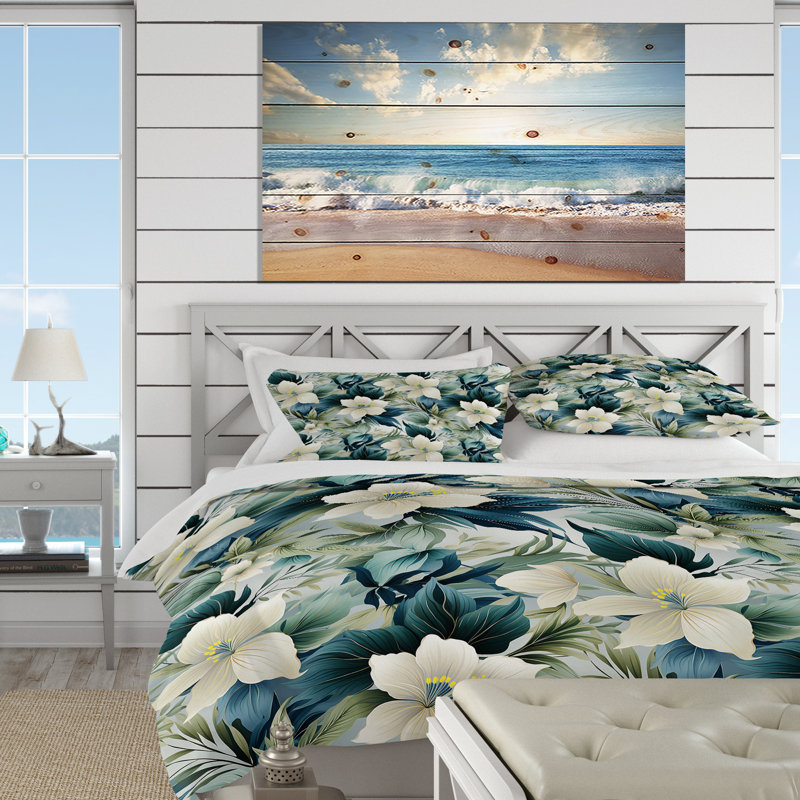 Ensemble de housse de couette Oceanic Impressions, Housse de couette pour grand lit et 2 taies décor