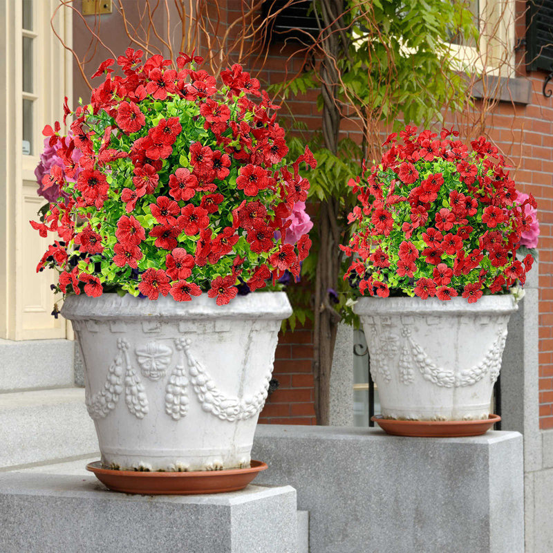  Fleurs artificielles artificielles en soie, E