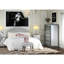 Tête de lit grand, tissu d'ameublement gris, structure en fer, tête de lit ajustable 52,5 po x 63,4 po x 3 po