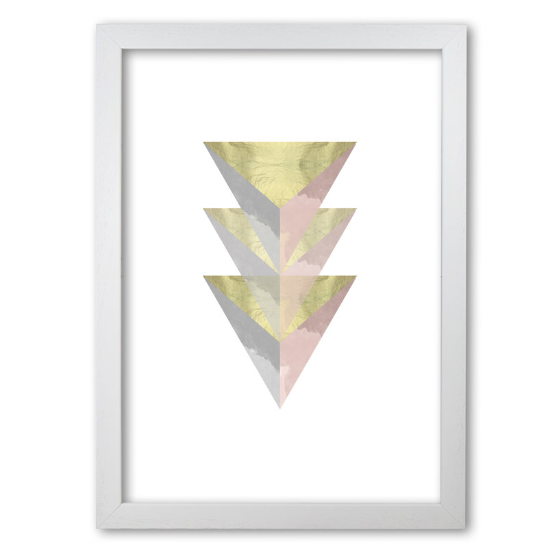 Abstract Triangles - Print, White Grain Frame, 42 cm H x 30 cm W x 5 cm D