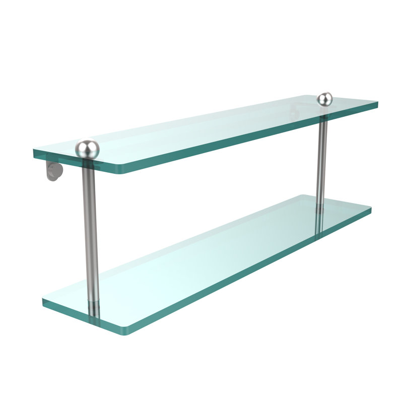 Morosini 2 Piece Tiered Shelf, 22", Satin Brass