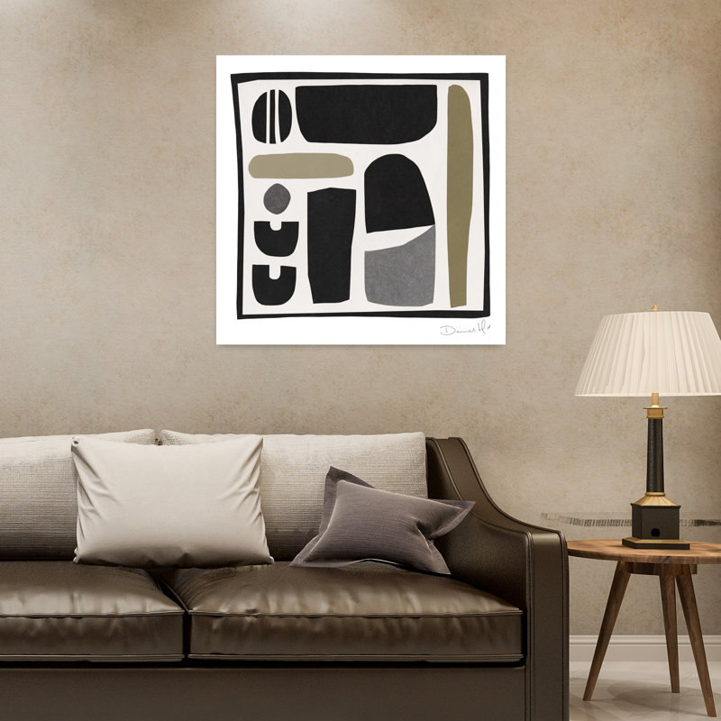 Art contemporain abstrait géométrique contemporain, H 32 po x l 32 po
