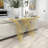 Derbyshire Metal Geometric Gold Console Table with Mirrored Glass Top